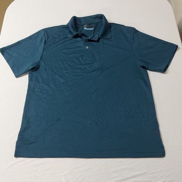 PGA TOUR Men’s Airflux Golf Polo Shirt Cyan Size Large 100% Polyester - Picture 1 of 9